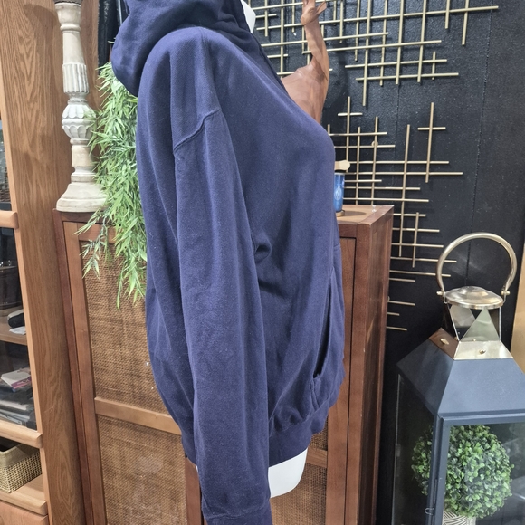 Vintage-Inspired Space Explorer Hoodie - Dark Navy Blue Unisex - Picture 4 of 8